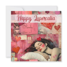 Happy Lupercalia Vintage Heart Collage Valentine