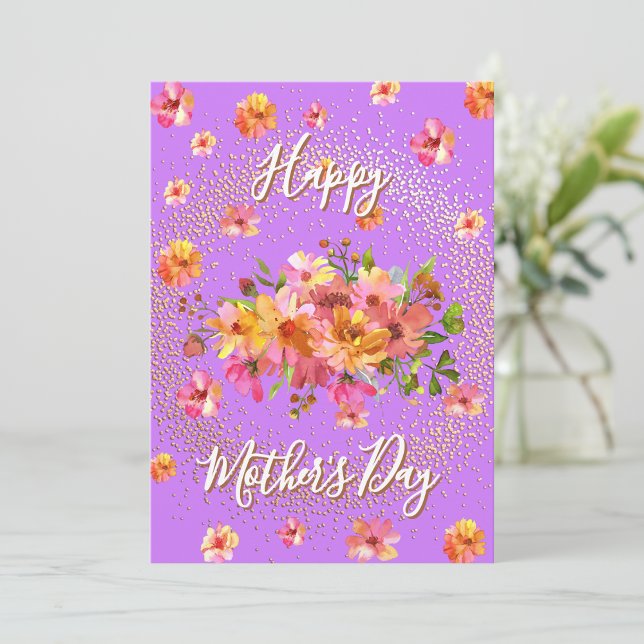 Tarjeta Festiva Happy Mother’s Day Spring Florals Holiday Card (Subido por el creador)