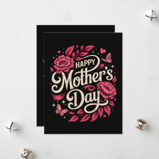 Tarjeta Festiva Happy Mothers Day Cute Floral Mom