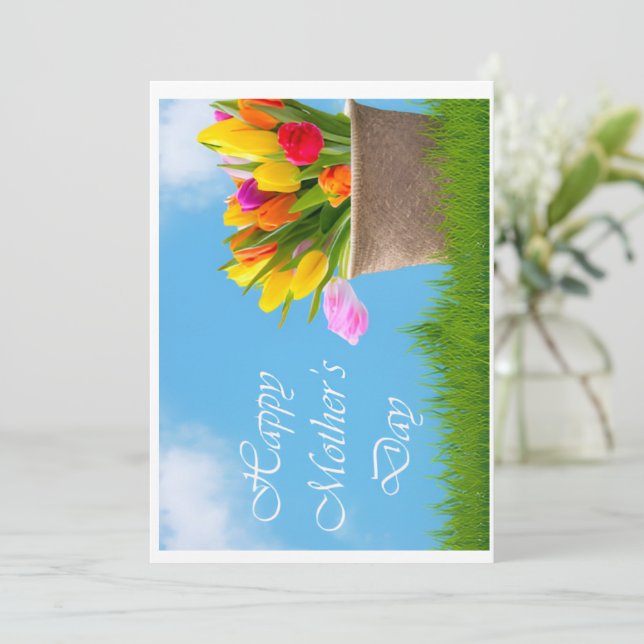 Tarjeta Festiva Happy Mother's Day Greeting Card (Anverso de pie)