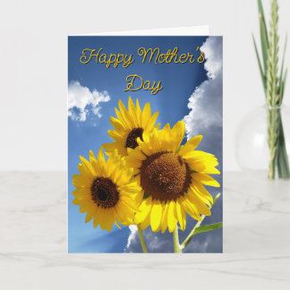 Tarjeta Festiva Happy Mother's Day Sunflower Trio Quote