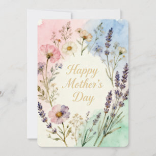 Tarjeta Festiva Happy Mother's Day Wildflowers