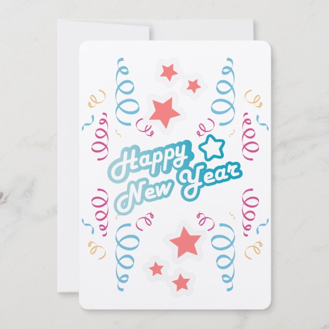 Tarjeta Festiva Happy new year (Anverso)