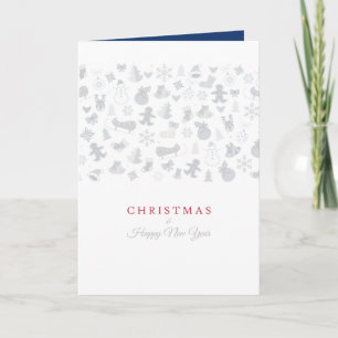 Tarjeta Festiva Happy New Year 2023 & Silver Christmas Characters