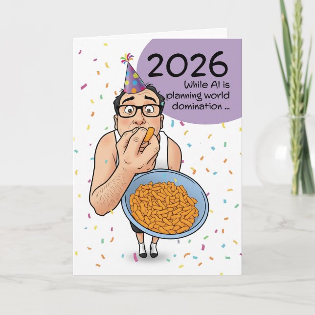 Tarjeta Festiva Happy New Year 2026 AI Artificial Intelligence  (Anverso)