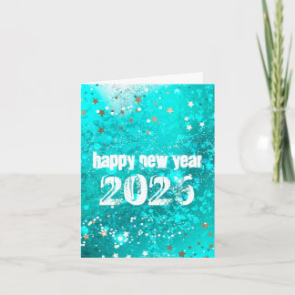 Tarjeta Festiva Happy New year 2026 turquoise invitation