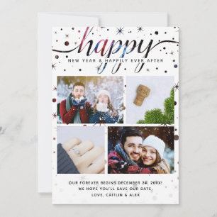 Tarjeta Festiva HAPPY New Year Card Color-Matched Typography 201Xs