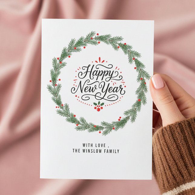 Tarjeta Festiva Happy New Year Card – Personalized Name or Family (Subido por el creador)