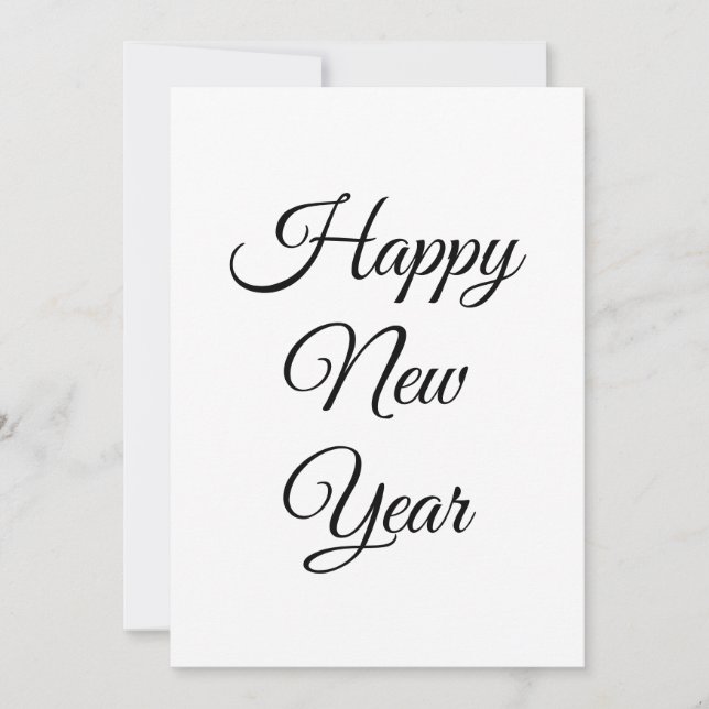 Tarjeta Festiva Happy New Year Flat Holiday Card (Anverso)