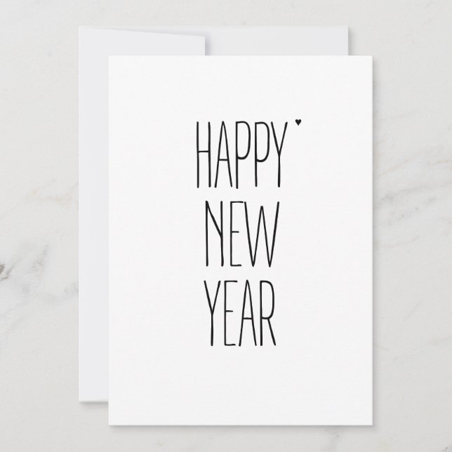 Tarjeta Festiva Happy New Year - minimalistic typography card (Anverso)