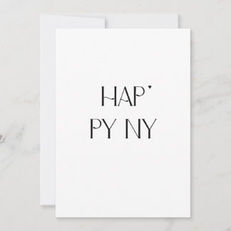 Tarjeta Festiva Happy NY - minimalistic typography card