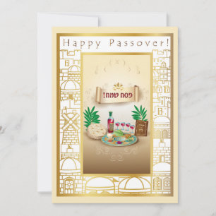 Tarjeta Festiva Happy Passover Spring Pesach Seder