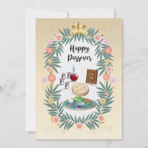 Tarjeta Festiva Happy Passover Spring Pesach Seder