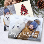 Tarjeta Festiva Happy Pawlidays Christmas Tree 2 Photo Pet Puppy<br><div class="desc">Happy Pawlidays 2 Photo Pet Dog Puppy Christmas Holiday Card</div>
