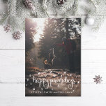 Tarjeta Festiva Happy Pawlidays Fun Stars Dog Photo<br><div class="desc">Felices Pawlidays en divertido rizado tipo con estrellas. Añadir una foto en la parte posterior o un mensaje. ¡Para cualquier mascota con patas!</div>