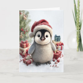 Tarjeta Festiva Happy Penquin Christmas