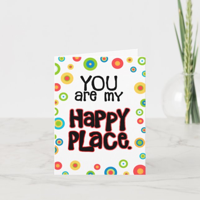 Tarjeta Festiva Happy Place Valentine Love (Anverso)