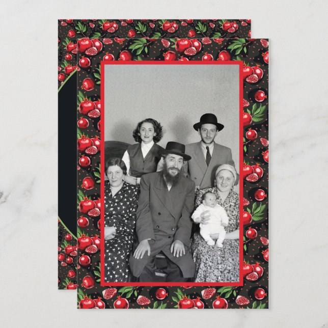 Tarjeta Festiva Happy Rosh Hashanah Family Photo L'shana Tova Card (Anverso / Reverso)