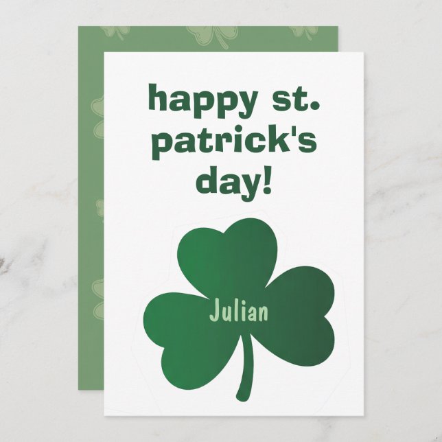 Tarjeta Festiva Happy St. Patrick’s Day Classic Irish Celebratio (Anverso / Reverso)