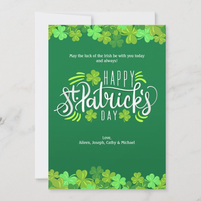Tarjeta Festiva Happy St. Patrick's Day Greeting Card (Anverso)