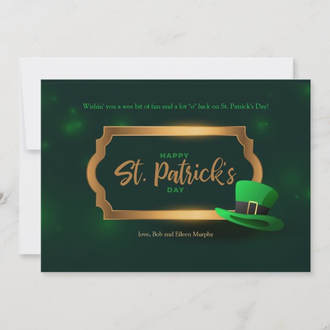 Tarjeta Festiva Happy St. Patrick's Day Greeting Card (Anverso)