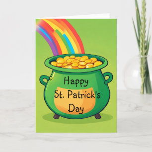 Tarjeta Festiva Happy St. Patrick's Day Playful Pot of Gold Card