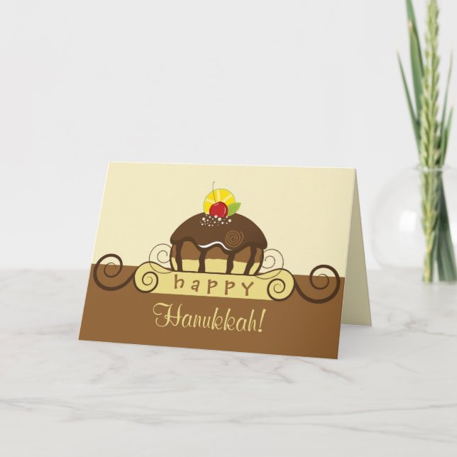 Tarjeta Festiva Happy Sweet Hanukkah (Anverso)