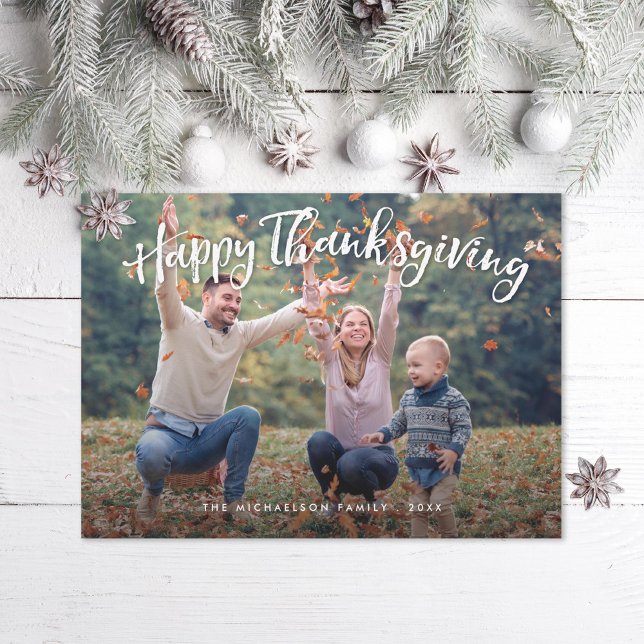 Tarjeta Festiva Happy Thankgiving Fall Holiday Photo (Subido por el creador)