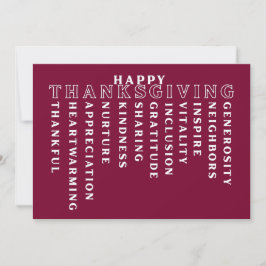 Tarjeta Festiva Happy Thanksgiving Acrostic Card