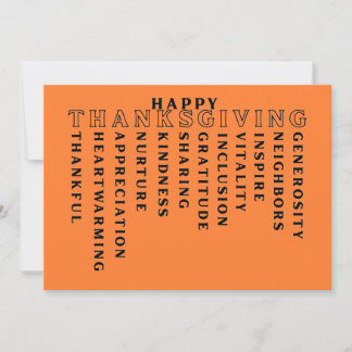 Tarjeta Festiva Happy Thanksgiving Acrostic Card