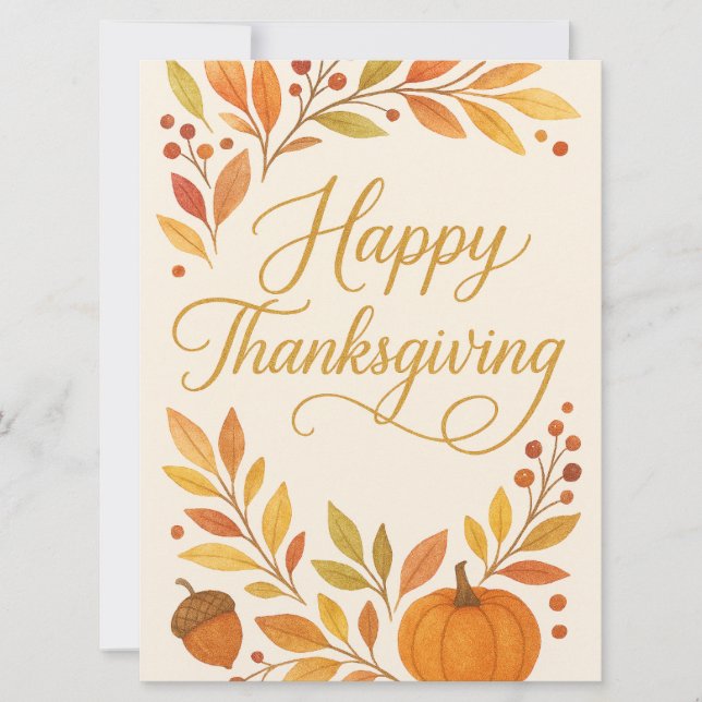 Tarjeta Festiva Happy Thanksgiving Greeting Card (Anverso)