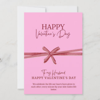 Tarjeta Festiva Happy Valentine’s Card Pink Greeting Card