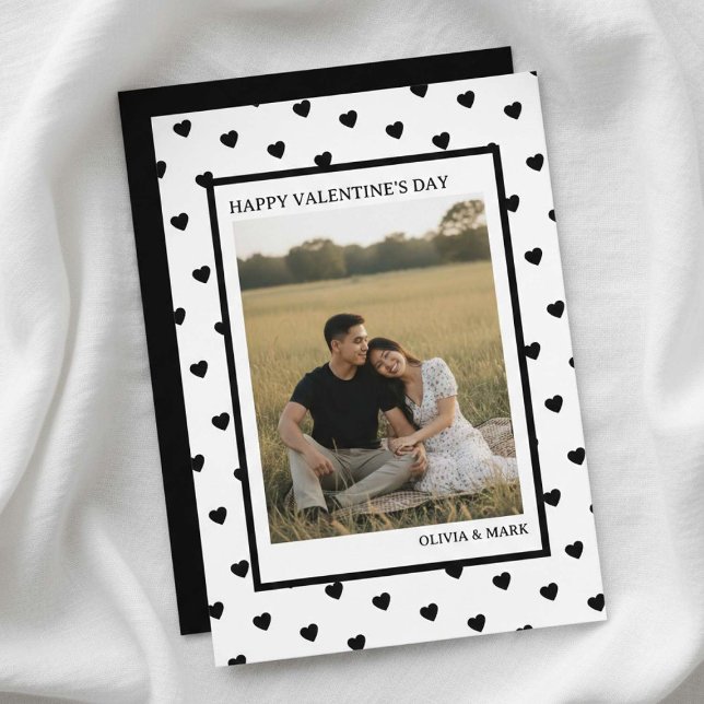 Tarjeta Festiva Happy Valentine’s Day Card Black Heart Design  (Subido por el creador)