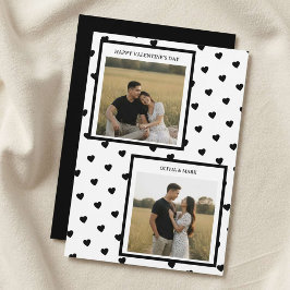 Tarjeta Festiva Happy Valentine’s Day Card Black Heart Design