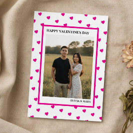 Tarjeta Festiva Happy Valentine’s Day Card Pink Heart Custom love