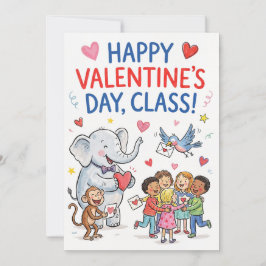 Tarjeta Festiva Happy Valentine’s Day Class - Classroom Valentines