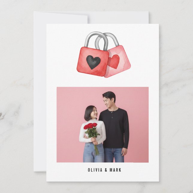 Tarjeta Festiva Happy Valentine’s Day Custom Photo Collage Holiday (Anverso)