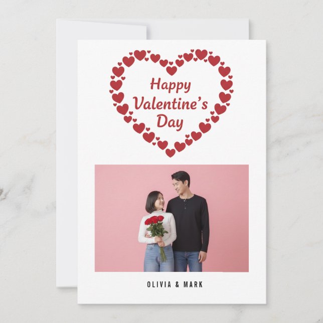 Tarjeta Festiva Happy Valentine’s Day Custom Photo Collage Holiday (Anverso)