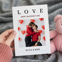 Tarjeta Festiva Happy Valentine’s Day Custom Photo Collage Love