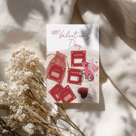 Tarjeta Festiva Happy Valentine’s Day – Tickets & Puppy on Bicycle