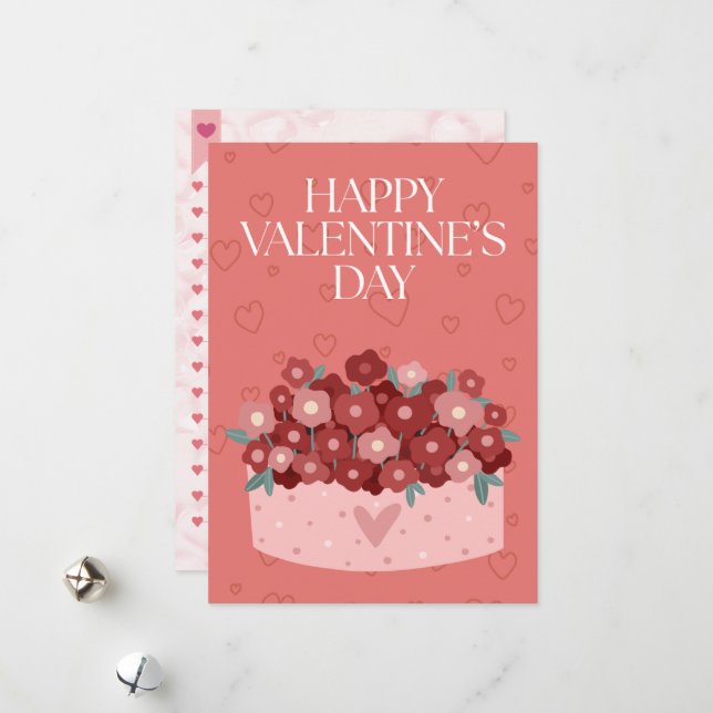 Tarjeta Festiva Happy Valentine's Day (Anverso/Reverso In Situ)