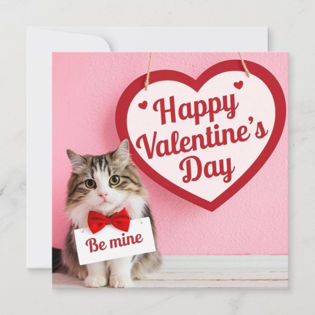 Tarjeta Festiva Happy Valentine's day - Be mine (Anverso)