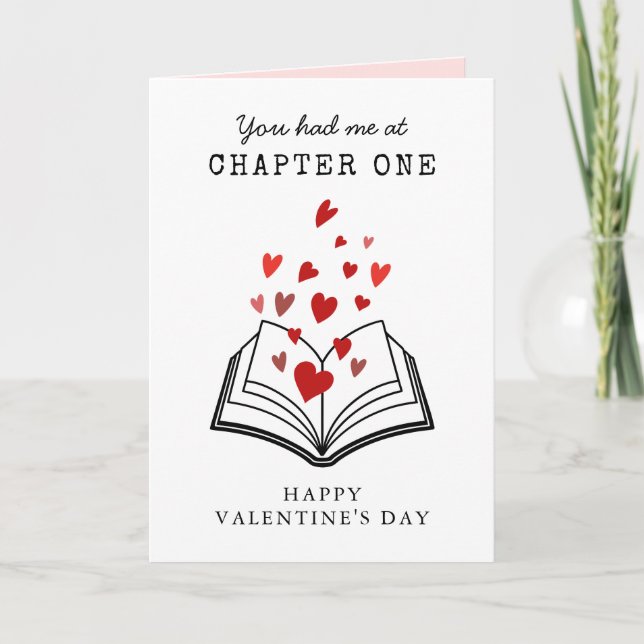 Tarjeta Festiva Happy Valentine's Day Book Themed Couple's (Anverso)