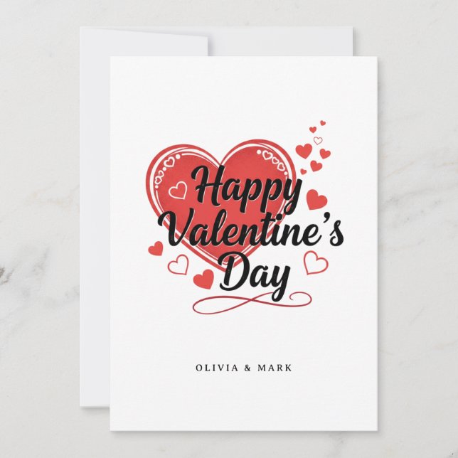 Tarjeta Festiva Happy Valentines Day Custom love gift  Holiday (Anverso)