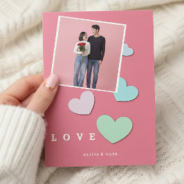 Tarjeta Festiva Happy Valentines Day Custom Photo Collage Love