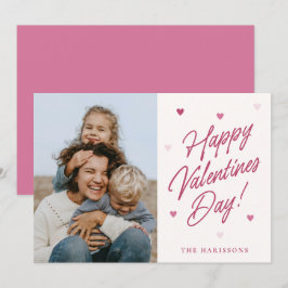 Tarjeta Festiva Happy Valentines Day Heart family Photo Card