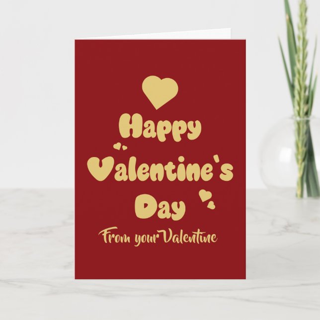 Tarjeta Festiva Happy Valentine's Day Hearts Cute (Anverso)