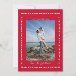 Tarjeta Festiva Happy Valentine's Day Photo Whimsical Heart Border