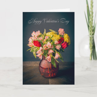 Tarjeta Festiva Happy Valentines Day Vase of Flowers General