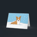 Tarjeta Festiva Happy Winter Snow Corgi | Navidades de perros call<br><div class="desc">Ilustracion lindo de un Corgi feliz en la nieve invernal. El texto interior dice: "Ten un Navidad genial". Este texto puede ser personalizado con su propio saludo personalizado. Una tarjeta de vacaciones perfecta de Pembroke Welsh Corgi para servicios mascotas al personalizar y envío a clientes, amigos y clientes. Ideal para...</div>